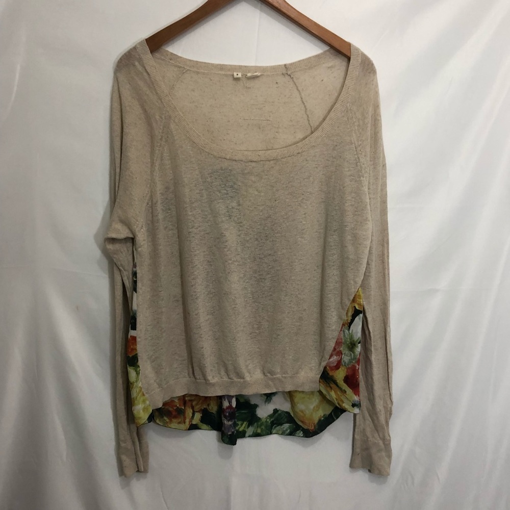 Sheer floral print long sleeve